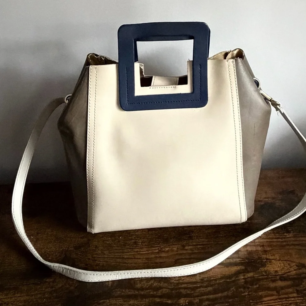 Vintage Vera Pelle Italian Leather Colorblock Tote – Made in Italy - Picture 7 of 11